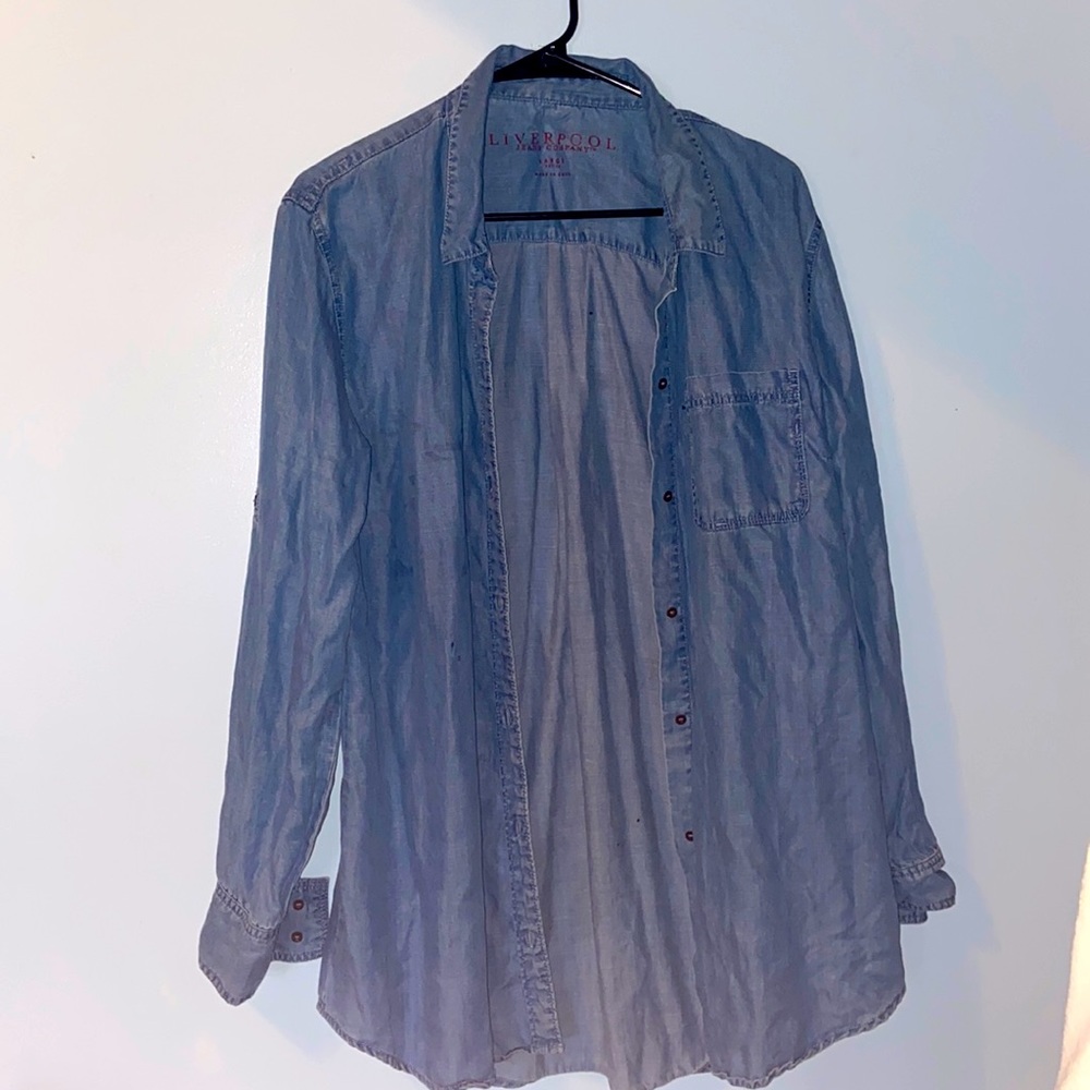 Liverpool chambray jean shirt